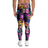 Abstract Lip Graffiti Print Men's Leggings-grizzshop