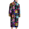 Abstract Lip Graffiti Print Men's Robe-grizzshop