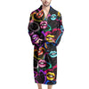 Abstract Lip Graffiti Print Men's Robe-grizzshop