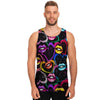 Abstract Lip Graffiti Print Men's Tank Tops-grizzshop