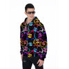 Abstract Lip Graffiti Print Men's Zip Up Hoodie-grizzshop