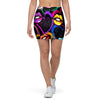 Abstract Lip Graffiti Print Mini Skirt-grizzshop