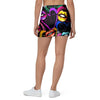 Abstract Lip Graffiti Print Mini Skirt-grizzshop