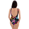 Abstract Lip Graffiti Print One Piece Swimsuite-grizzshop