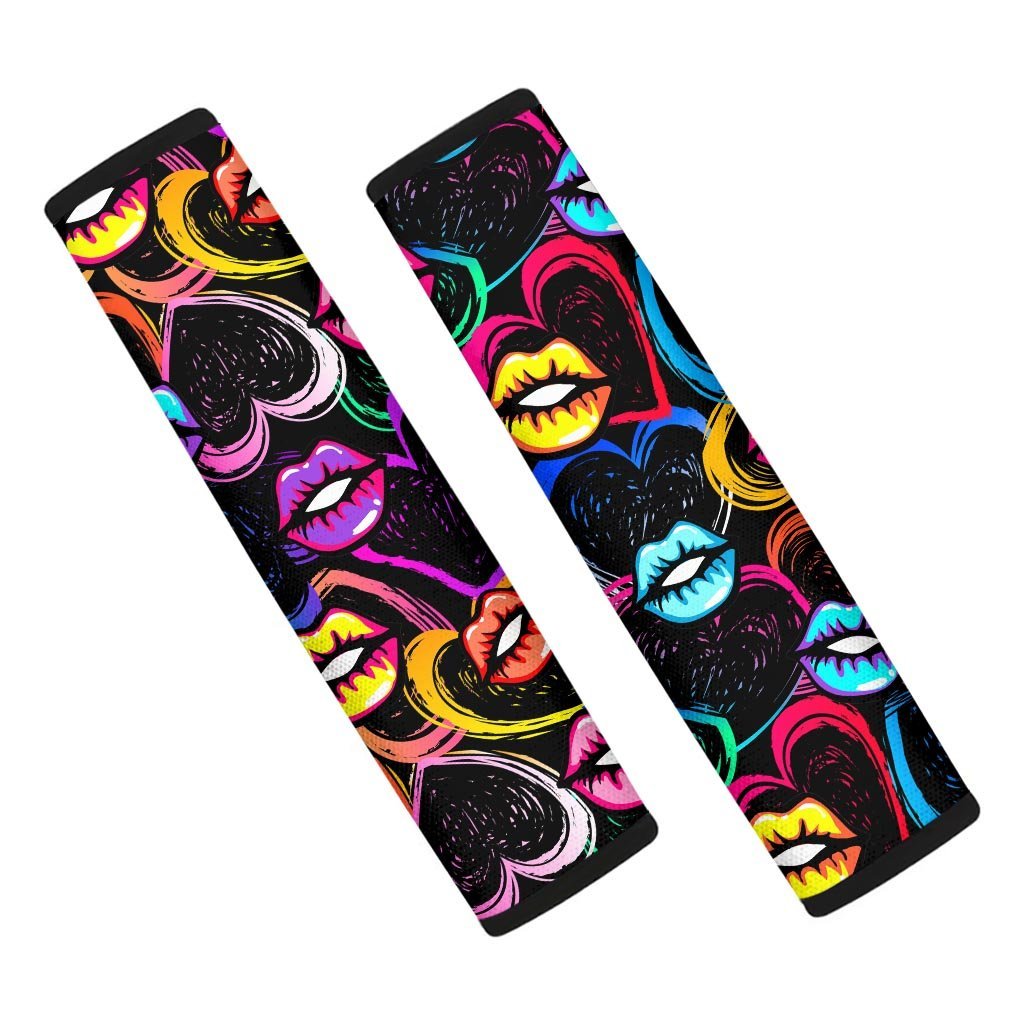 Abstract Lip Graffiti Print Seat Belt Cover-grizzshop