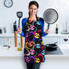 Abstract Lip Graffiti Print Women's Apron-grizzshop