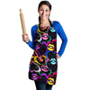 Abstract Lip Graffiti Print Women's Apron-grizzshop