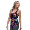 Abstract Lip Graffiti Print Women's Racerback Tank Top-grizzshop