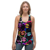 Abstract Lip Graffiti Print Women's Racerback Tank Top-grizzshop