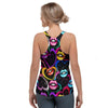 Abstract Lip Graffiti Print Women's Racerback Tank Top-grizzshop