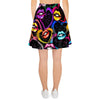 Abstract Lip Graffiti Print Women's Skirt-grizzshop