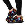 Abstract Lip Graffiti Print Women's Sneakers-grizzshop