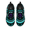 Abstract Mandala Teal And Purple Print Black Sneaker-grizzshop