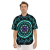 Abstract Mandala Teal And Purple Print Men's Short Sleeve Shirts-grizzshop