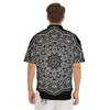 Abstract Mandala White And Black Print Men's Short Sleeve Shirts-grizzshop