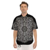 Abstract Mandala White And Black Print Men's Short Sleeve Shirts-grizzshop