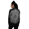 Abstract Mandala White And Black Print Women's Bomber Jacket-grizzshop