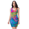 Abstract Mixing Ink Bodycon Dress-grizzshop