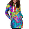 Abstract Mixing Ink Hoodie Dress-grizzshop