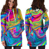 Abstract Mixing Ink Hoodie Dress-grizzshop