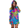 Abstract Mixing Ink Hoodie Dress-grizzshop