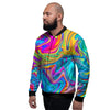 Abstract Mixing Ink Men's Bomber Jacket-grizzshop