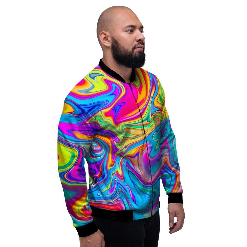 Abstract Mixing Ink Men's Bomber Jacket-grizzshop