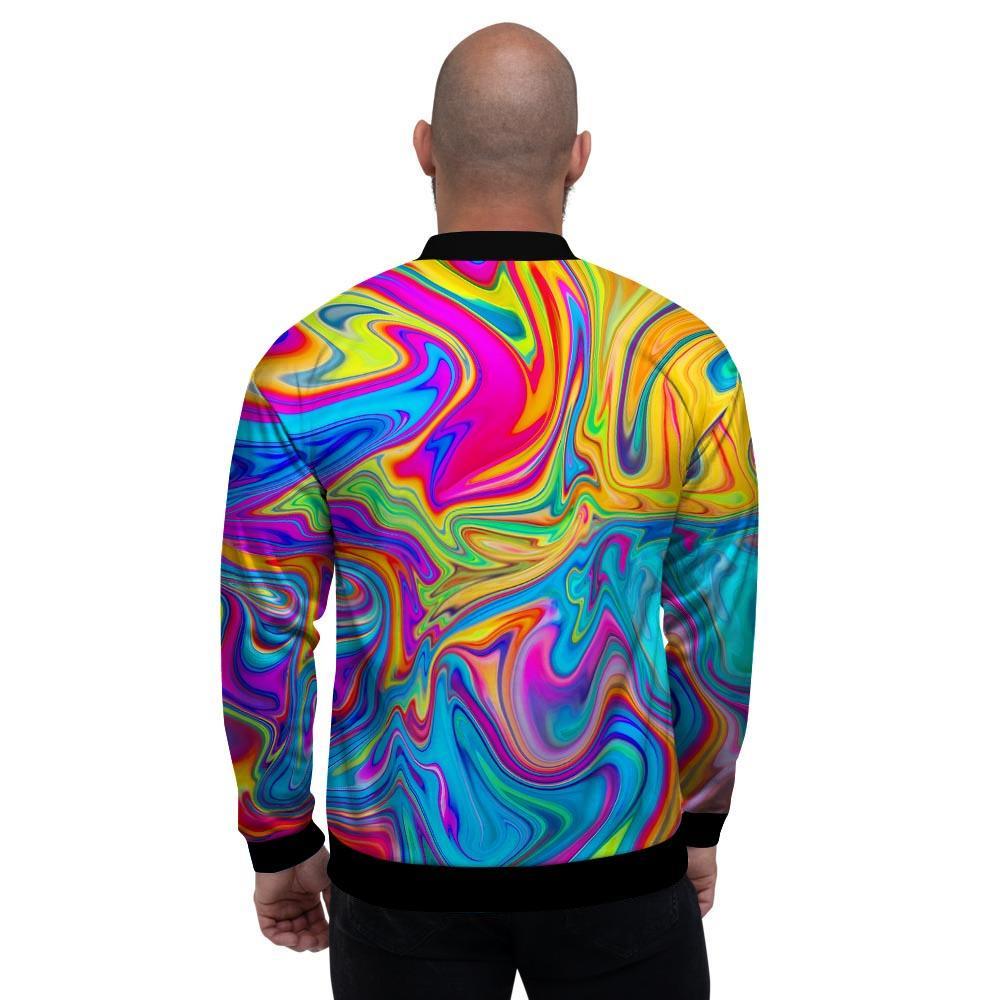 Abstract Mixing Ink Men's Bomber Jacket-grizzshop