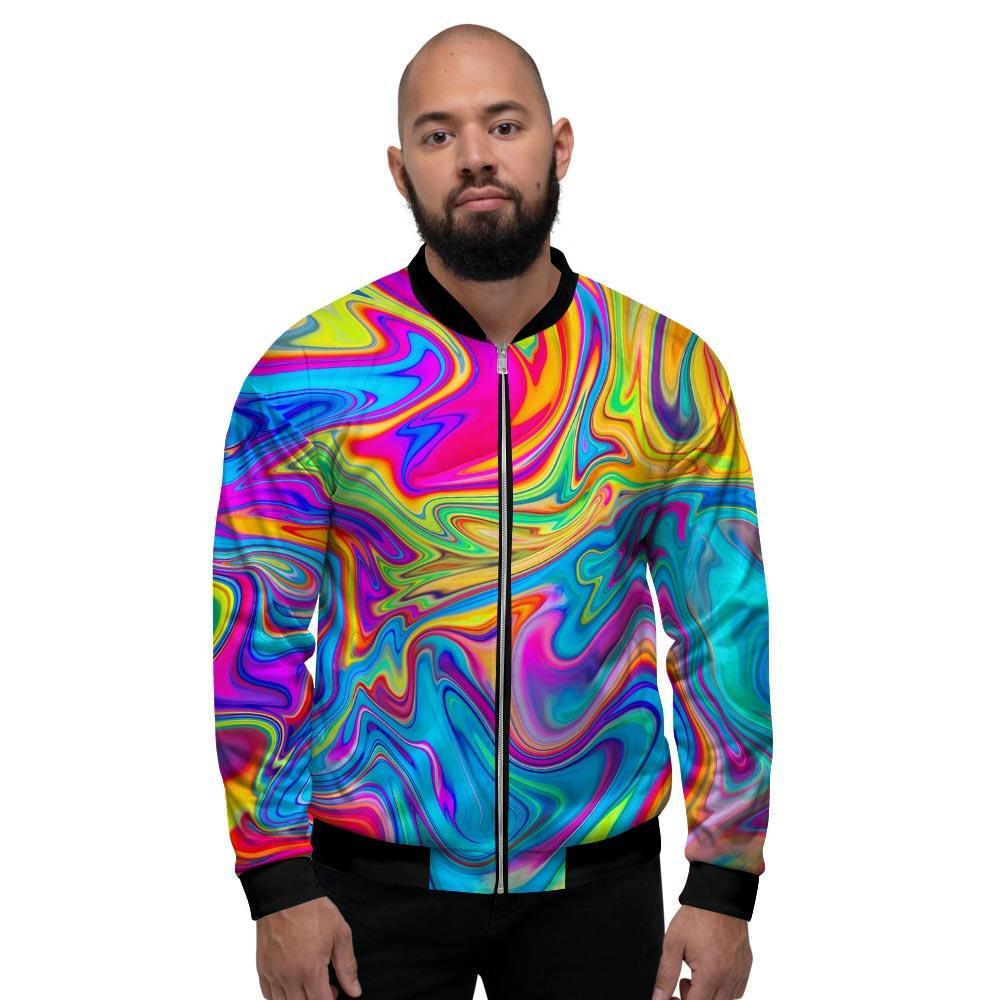 Abstract Mixing Ink Men's Bomber Jacket-grizzshop