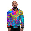 Abstract Mixing Ink Men's Bomber Jacket-grizzshop