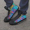 Abstract Mixing Ink Men's High Top Shoes-grizzshop