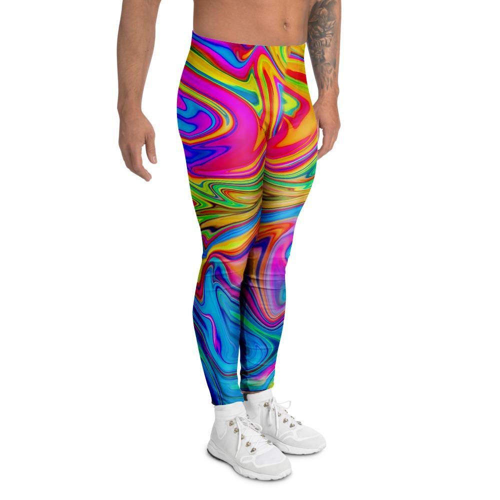 Abstract Mixing Ink Men's Leggings-grizzshop