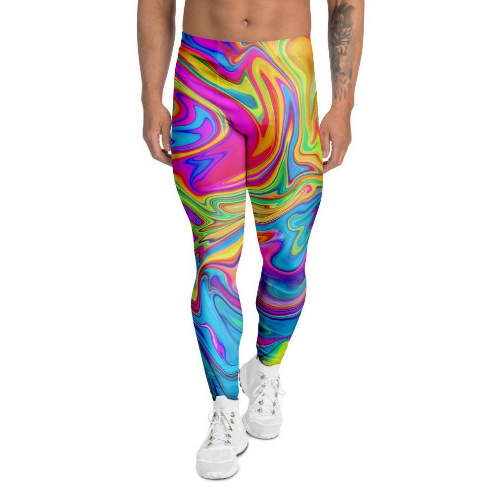 Abstract Mixing Ink Men's Leggings-grizzshop