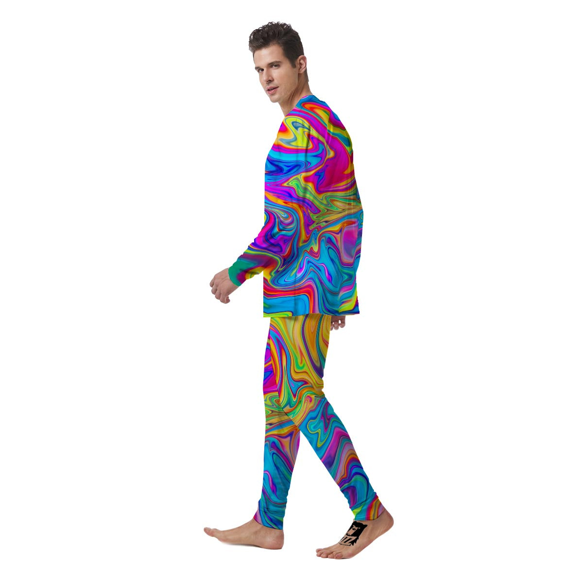 Abstract Mixing Ink Men's Pajamas-grizzshop