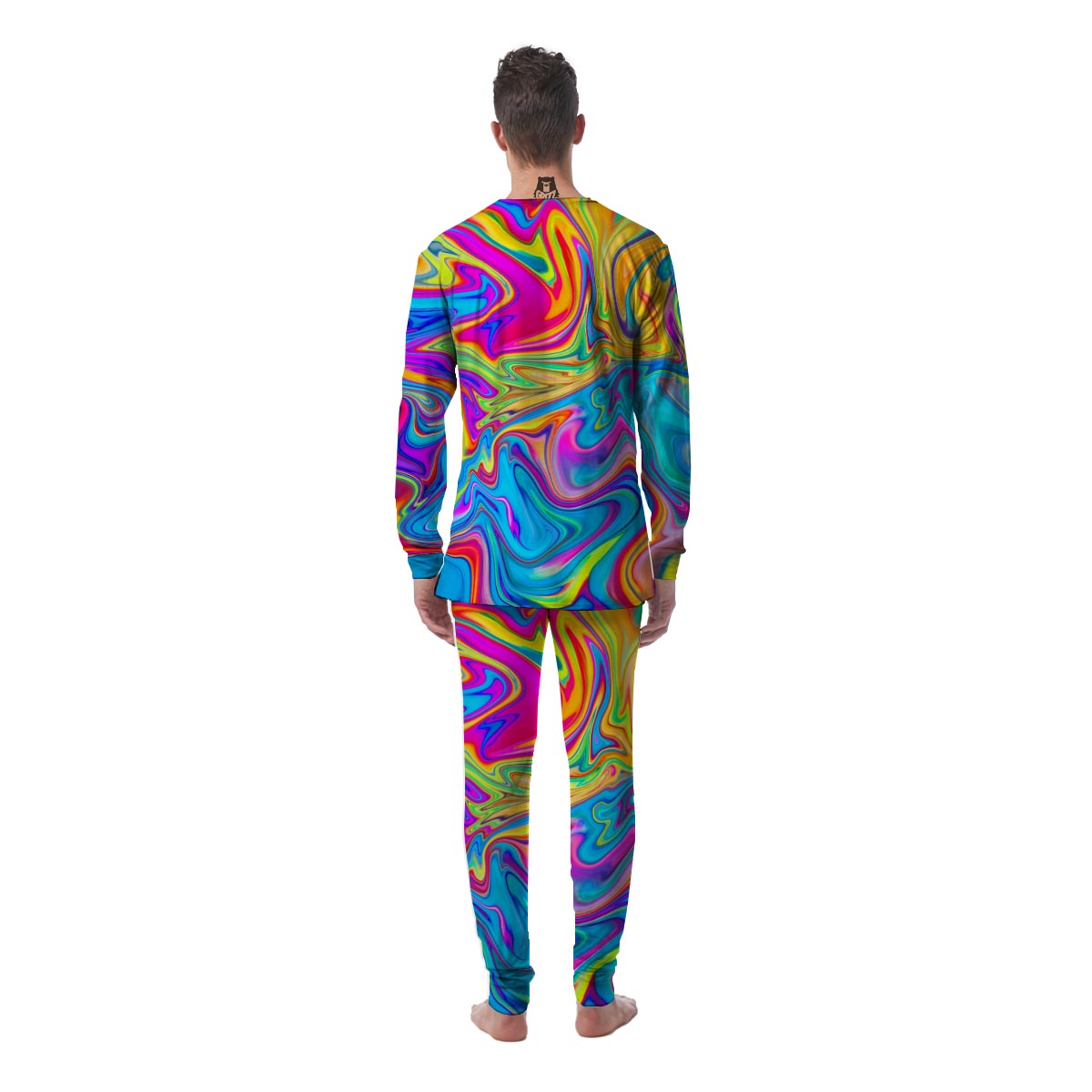 Abstract Mixing Ink Men's Pajamas-grizzshop