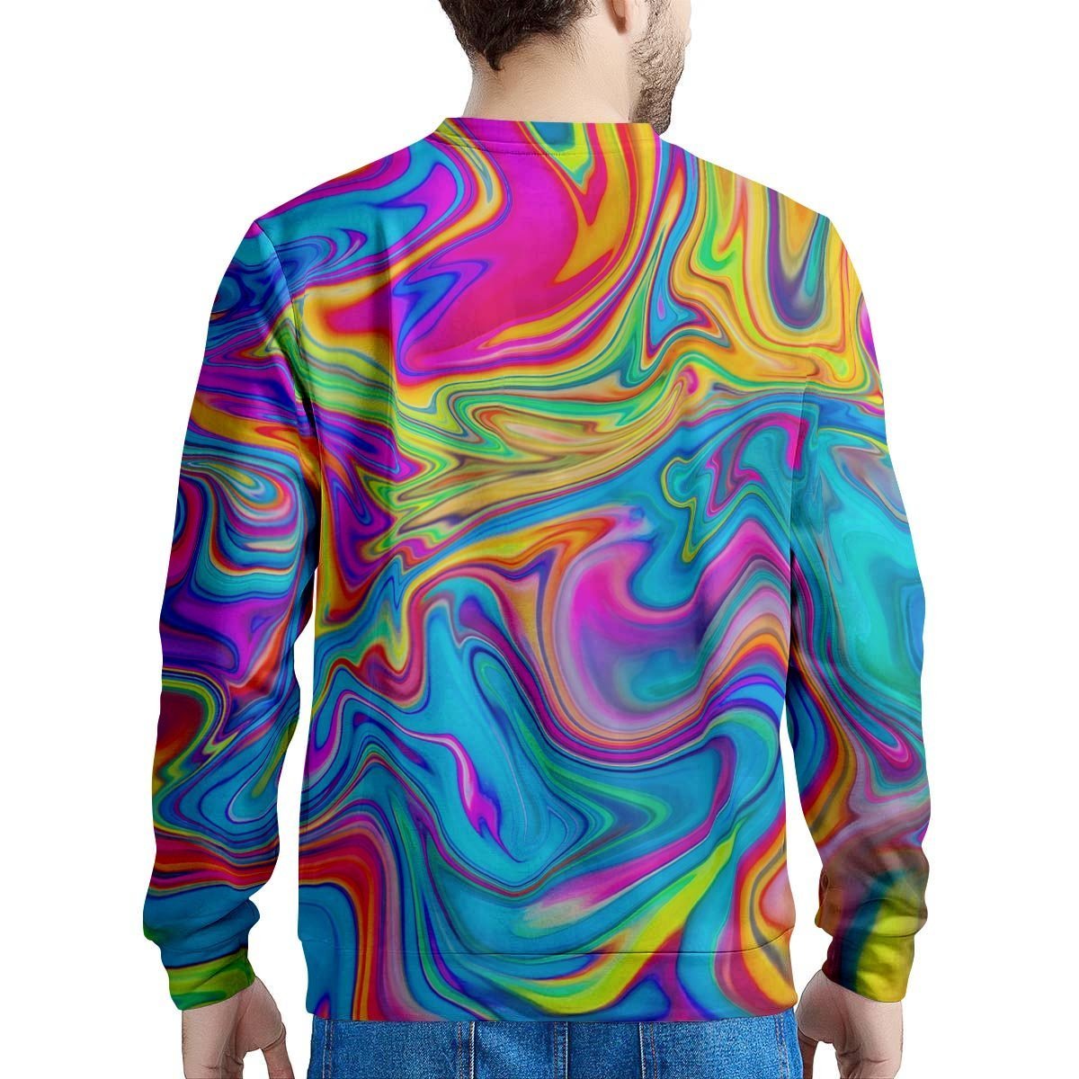 Abstract Mixing Ink Men's Sweatshirt-grizzshop