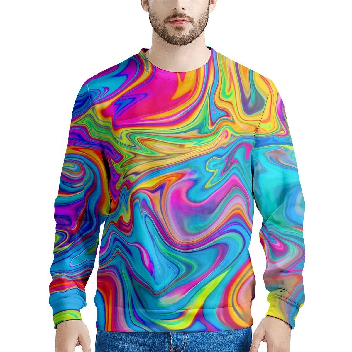 Abstract Mixing Ink Men's Sweatshirt-grizzshop