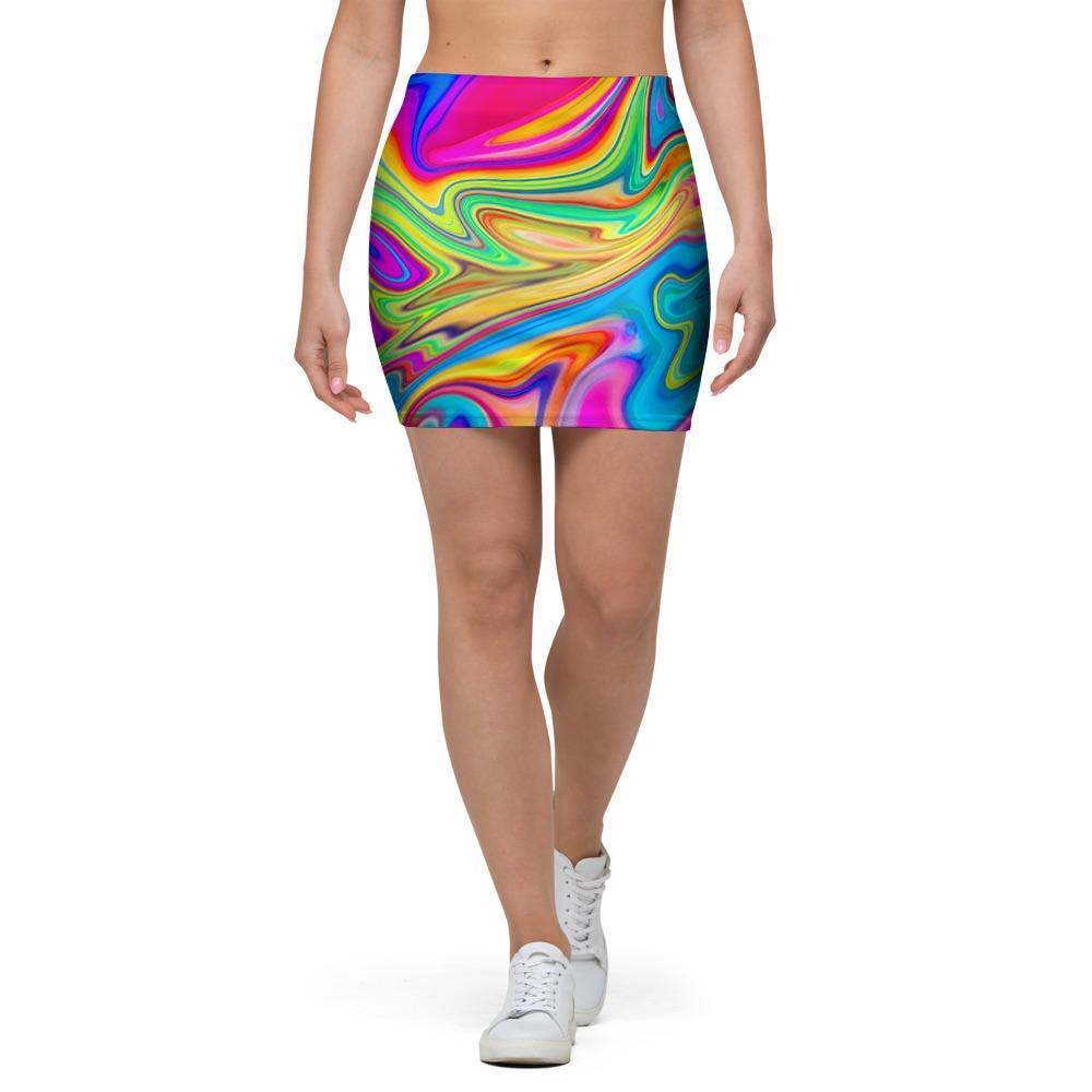 Abstract Mixing Ink Mini Skirt-grizzshop