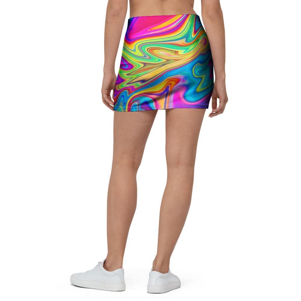 Abstract Mixing Ink Mini Skirt-grizzshop