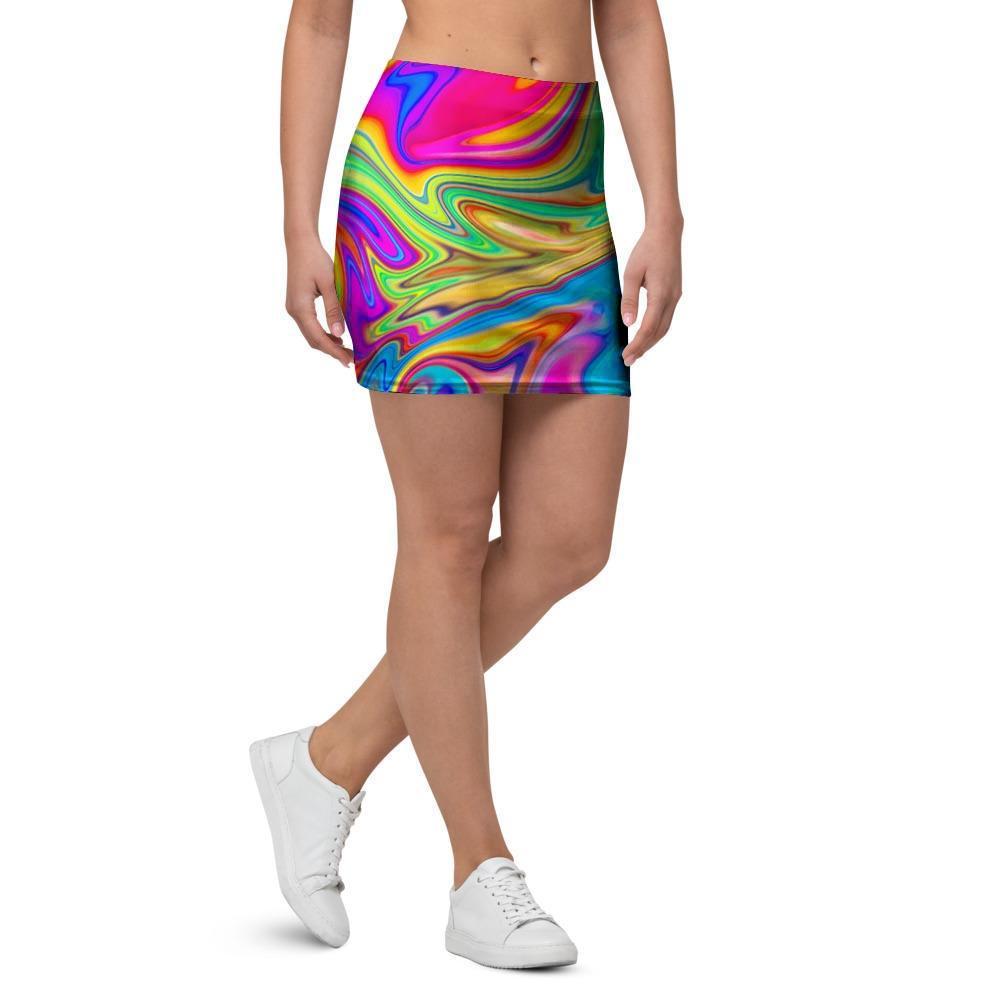 Abstract Mixing Ink Mini Skirt-grizzshop