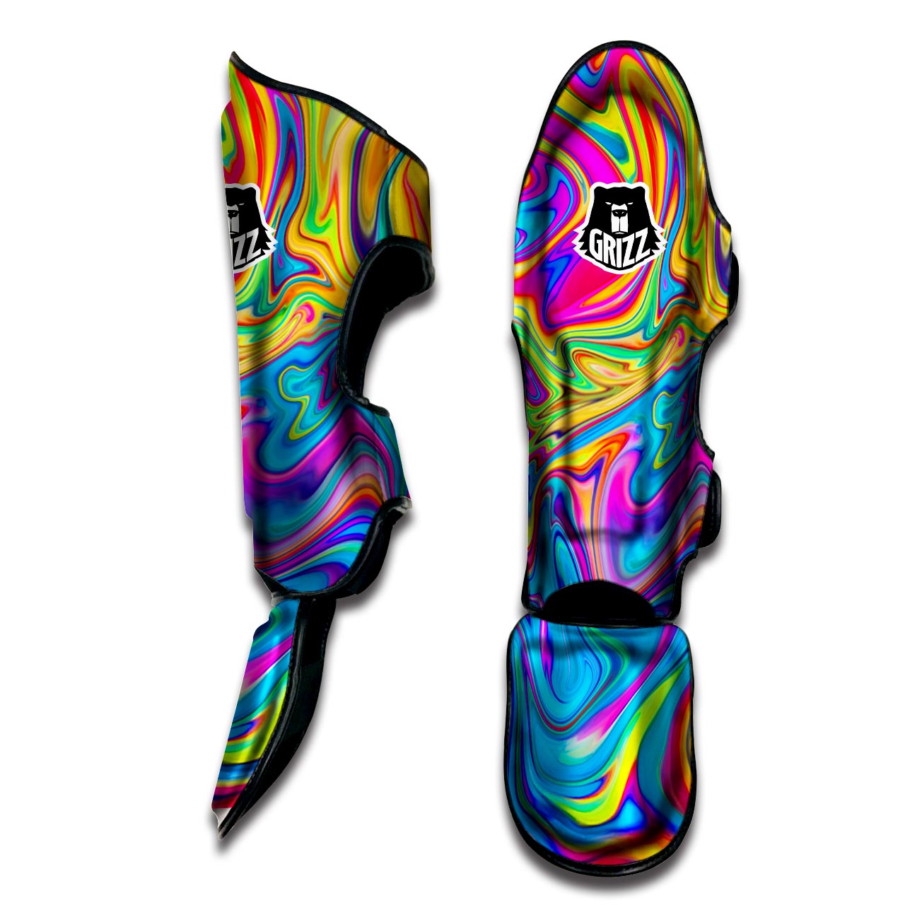 Abstract Mixing Ink Muay Thai Shin Guard-grizzshop