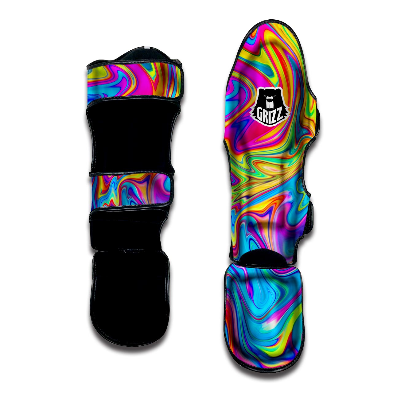 Abstract Mixing Ink Muay Thai Shin Guard-grizzshop