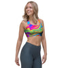 Abstract Mixing Ink Sports Bra-grizzshop