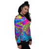 Abstract Mixing Ink Women's Bomber Jacket-grizzshop