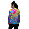 Abstract Mixing Ink Women's Bomber Jacket-grizzshop