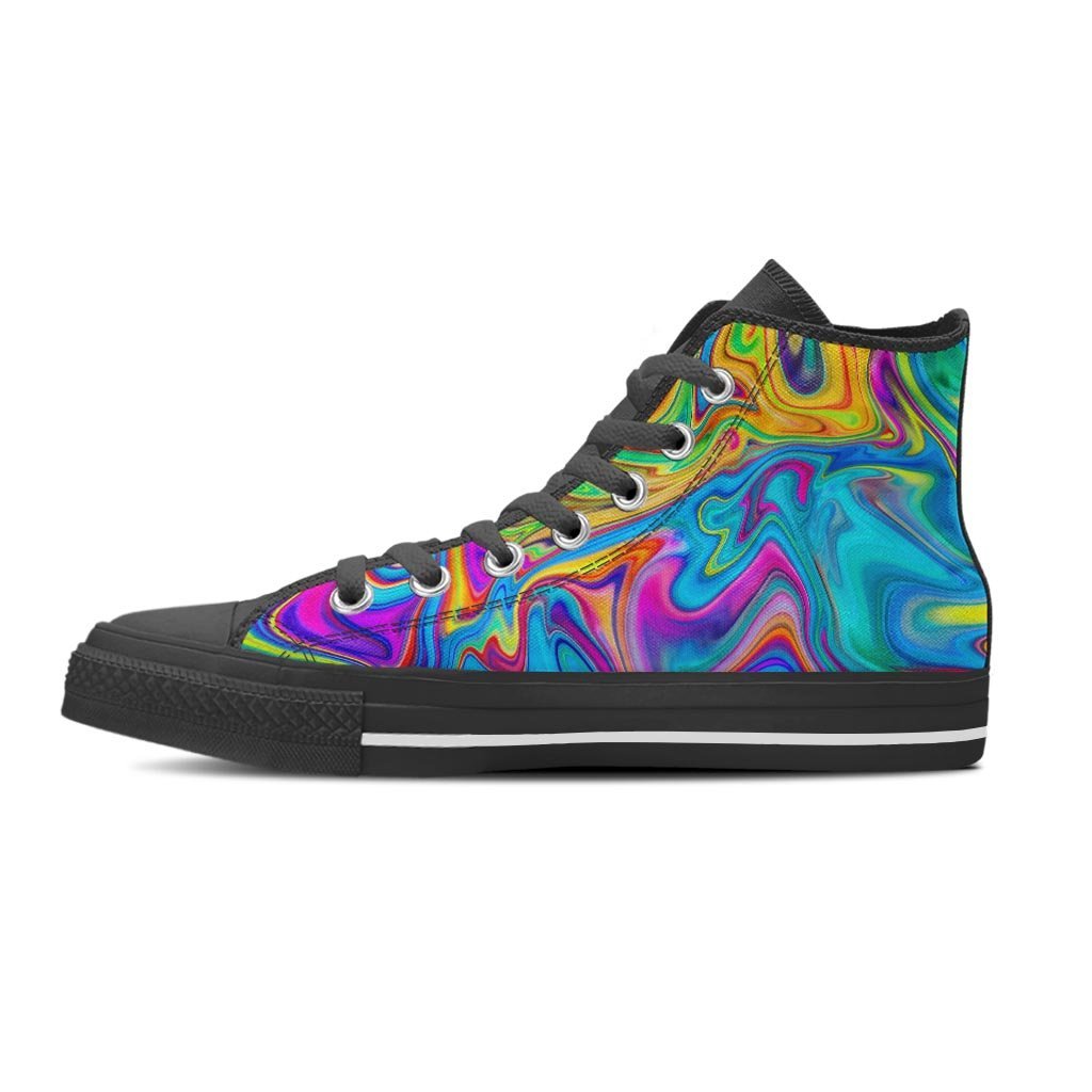 Abstract Mixing Ink Women's High Top Shoes-grizzshop