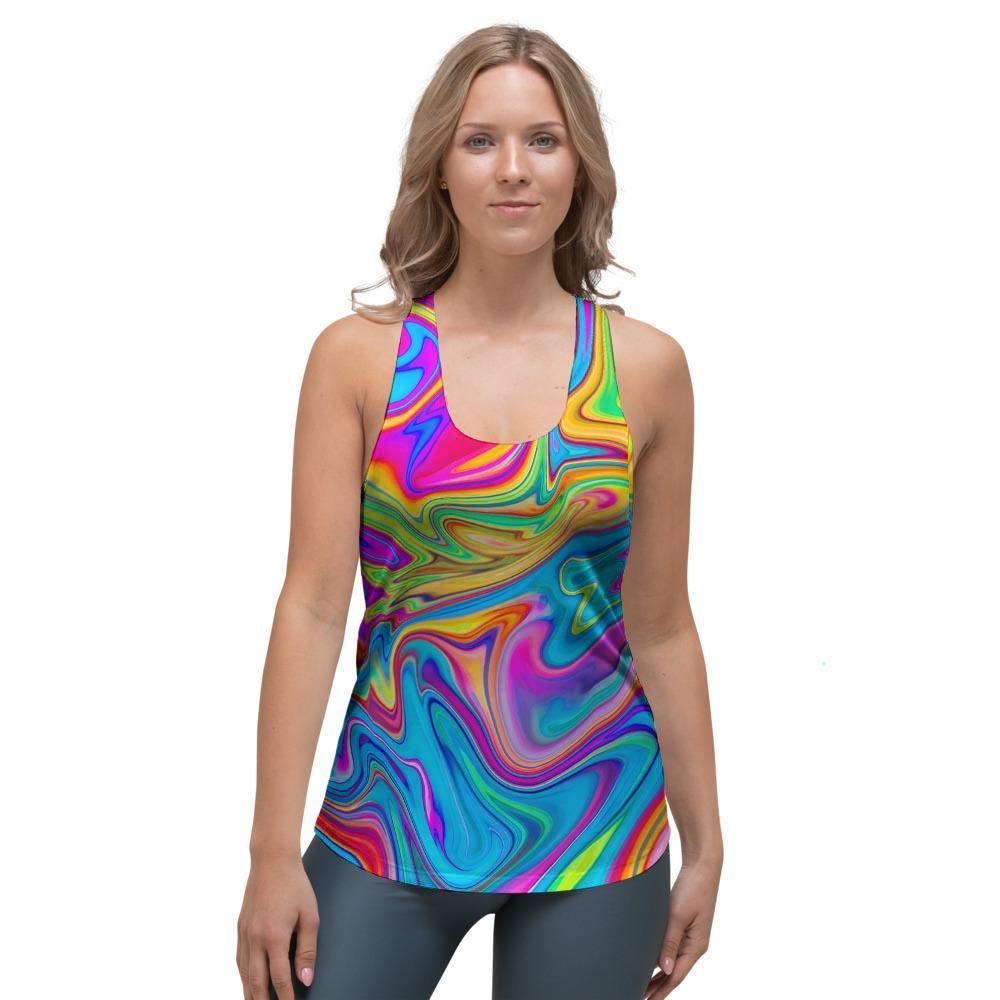 Abstract Mixing Ink Women's Racerback Tank Top-grizzshop