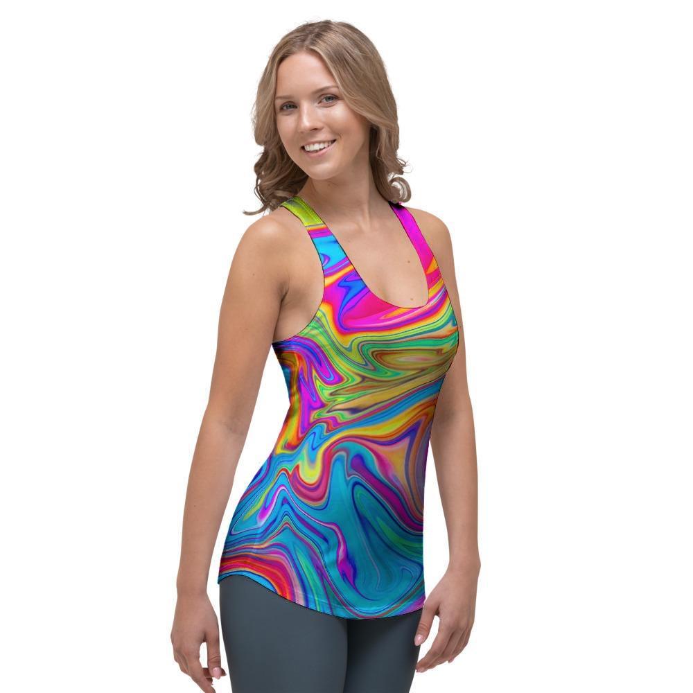Abstract Mixing Ink Women's Racerback Tank Top-grizzshop