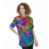 Abstract Mixing Ink Women's Short Sleeve Shirts-grizzshop