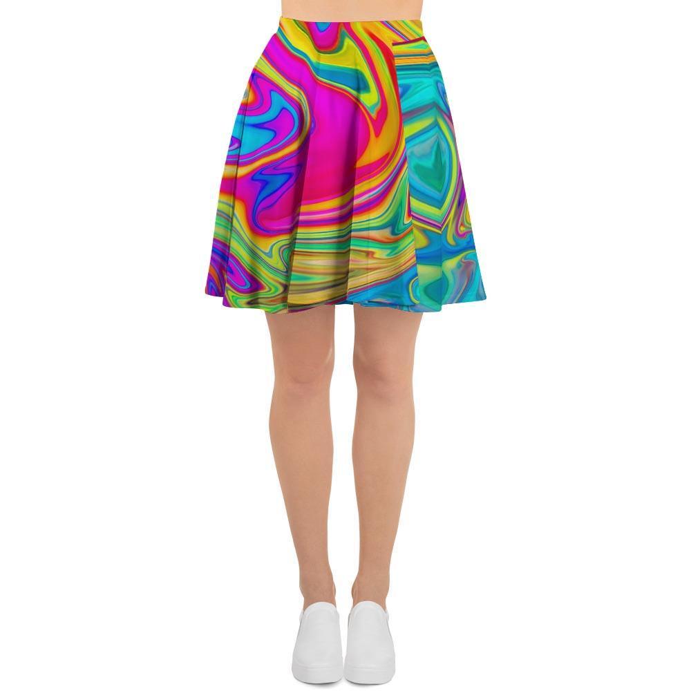 Abstract Mixing Ink Women's Skirt-grizzshop